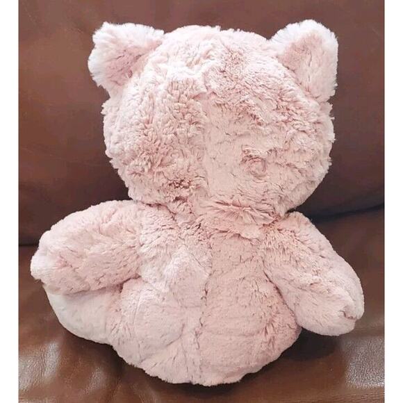 11 Inch Pink White Cat Red Round Flocked Nose Calplush Stuffed Animal Plush Toy - Picture 3 of 11